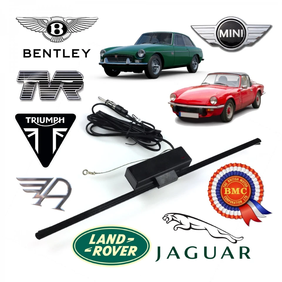 Triumph MG MGB Jaguar Austin Mini TVR Hidden Aerial FM Car Stereo Radio Antenna - Image 1 of 4