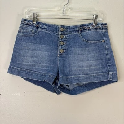 Pantalones Cortos Vaqueros Free People Mujer Talla 6 Detalle Trenzado Botón Mosca Verano Foto 1 de 4
