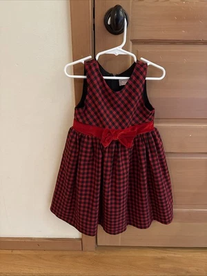 Vestido de Vacaciones Popatu Niñas Negro y Rojo Estampado a Cuadros Talla 3T Foto 1 de 3