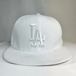 New Era 59FIFTY MLB Los Angeles Dodgers Cap 7 7/8 White Embroidered Fitted Hat - Picture 1 of 7