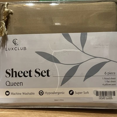 Juego de sábanas Lux Club Queen. Taupe. Súper suave. Foto 1 de 2