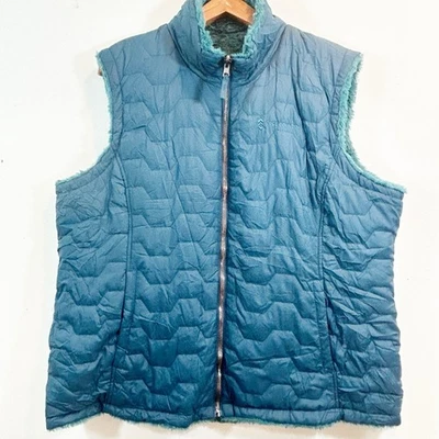 Chaleco reversible para mujer FREE COUNTRY verde azulado talla XXL piel sintética Foto 1 de 4