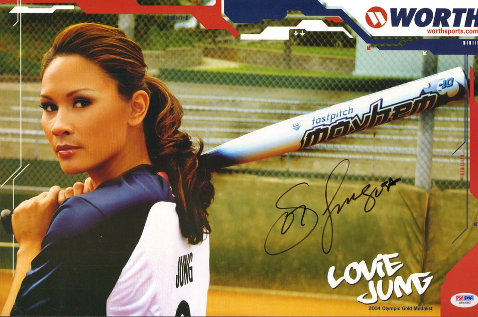 PÓSTER FIRMADO POR LOVIE JUNG 11X17 CERTIFICADO DE AUTENTICIDAD PSA/ADN ESTADOS UNIDOS SOFTBOL ARIZONA WILDCATS Foto 1 de 1