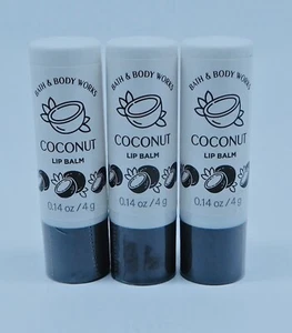 3 BATH & BODY WORKS COCONUT CLEAR LIP BALM .14 oz SEALED NEW - Picture 1 of 10