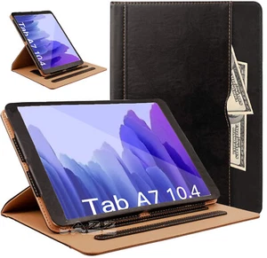 Genuine Leather Stand Smart Case For Samsung Galaxy Tab A7 10.4" S6 Lite A 10.1 - Picture 1 of 3