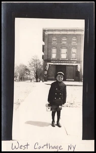 West Carthage, NY, C.A. Beyer Drogerie / Lebensmittelgeschäft, Post, Postkarte RPPC - Bild 1 von 4