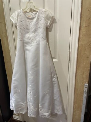 TIFFANY DESIGNS WHITE PROM FORMAL MAXI DRESS COMMUNION WEDDING GIRLS 12 - Image 1 of 4