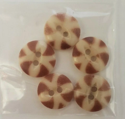 Set of 5 Antique Stenciled China Buttons #28 Medium Cover