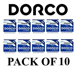 Dorco Stainless Steel Single Edge Razor Blades 100ct - Blue - 10 Pack - Picture 1 of 4