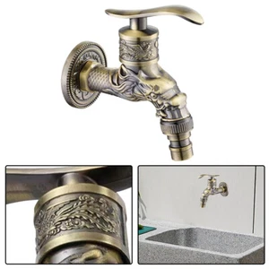 Wall Mounted Bibcock Garden Kitchen Faucet Decorative Outdoor Mop Taps Retro NEW - Picture 1 of 10