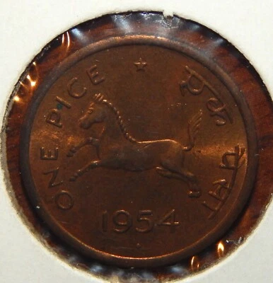 India 1954 One Pice Unc KM # 1.4 - Image 1 of 2