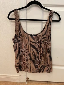 Alex Evening Sequin Cocktail Top Tan/Black sz XL - Picture 1 of 4