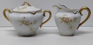 Haviland Schleiger 49 crema e zucchero Limoges Francia Wm. Donaldson 22568 rosa - Foto 1 di 7