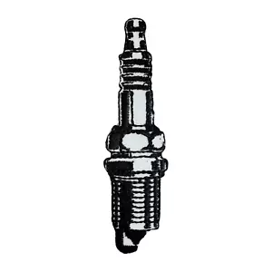 Motorcycle spark plug patch, Bikers jacket patch Iron on Sew on patch 8x2cm - Picture 1 of 1