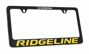 Honda Ridgeline wordmark black coated metal license plate frame holder 2 hole - Picture 1 of 5