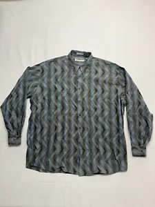 Jhane Barnes Shirt Men's 3XLT Geometric Button Up Textured Woven In Japan Retro - Picture 1 of 7