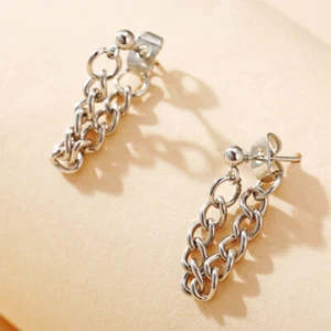 Clip Drop Earring Hip Hop Dangle Earrings Circle Drop Earring - Picture 1 of 11