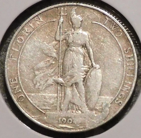 British Silver Florin - 1904 - King Edward VII - $1 Unlimited Shipping Cover