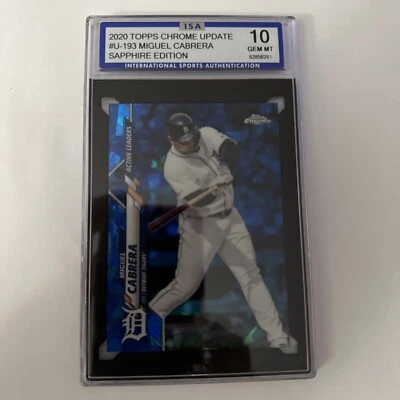 2020 Topps Chrome Update Sapphire Edition Miguel Cabrera #U-193 ISA 10 - Image 1 of 4