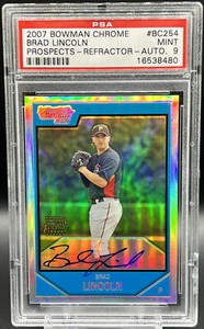 2007 BC Prospects Brad Lincoln 13/500 PSA 9 *Top Pop 2 Pirates Auto Refractor RC