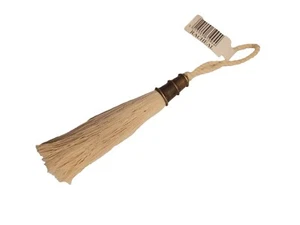Borla con llave de algodón natural con borde de metal bronce - borla Rachael - Imagen 1 de 8