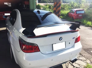 PAINTED BLACK 2004-2010 FOR BMW E60 5-SERIES SEDAN FK8 LOOK REAR TRUNK SPOILER - Picture 1 of 7