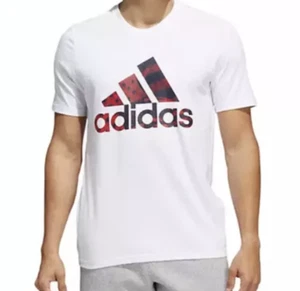 NWT Adidas Men's Americana Graphic Short Sleeve T Shirt White / Scarlet Size M - Picture 1 of 4