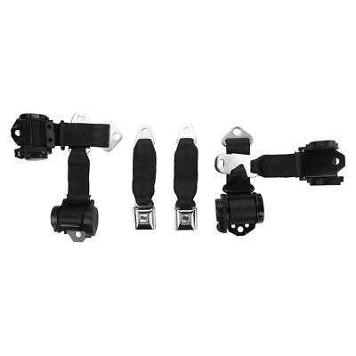 1974-1977 Corvette Dual Retractor Shoulder Seatbelt System PushButton - Black - Image 1 of 2