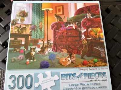  Rompecabezas de arte Steve Read 300 piezas "Naughty Kittens" gran formato 18"x24" Foto 1 de 4