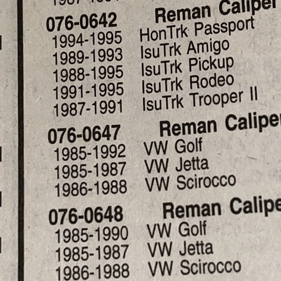 Brake Caliper 076-0647 Beck/Arnley Reman with Free ShipFits 85-92 VW 19-B929 - Image 1 of 1