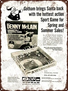 1969 Gotham Denny McLain Magnetik Baseball 30 Spiele Gewinner Blechschild 9x12 A577 - Bild 1 von 1