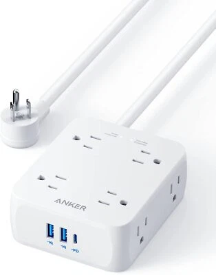 Anker 341 Surge Protector Power Strip 2000J, 8 AC Outlet Extender with 2 USB-A