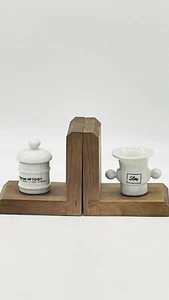 Lilly Mini Apothecary BOOKENDS Doctor Pharmacist Darvocet-N 100 Advertisement - Picture 1 of 19
