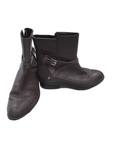 Ralph Lauren Marisol Womens Brown Leather Ankle Zip Boots Booties 7B - Picture 1 of 9