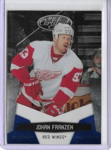 2010-11 Panini Certified Johan Franzen Platinum Blue Parallel 017/250 Red Wings