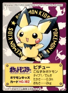 Tarjeta infantil Pokemon Bandai 2000 Pichu japonesa #182 - Imagen 1 de 2