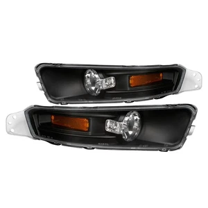 Fits 2005-2009 Ford Mustang Black Bumper Turn Signal Parking Lights Left+Right - Picture 1 of 8