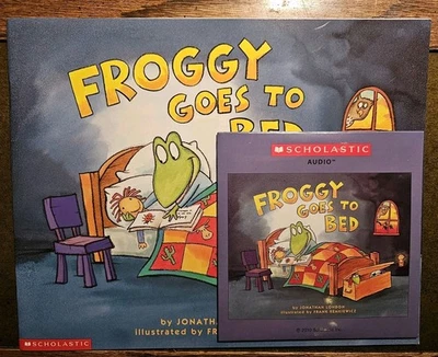 Froggy Goes To Bed- Read Along- Book & CD [2010] Jonathan London -NEW - Image 1 of 2