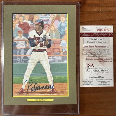 Rod Carew Perez-Steele Great Moments Postcard JSA Auto - Image 1 of 2