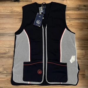 NWT Beretta 3XL Silver Pigeon Shooting Vest Blue Red White Outdoor New - Picture 1 of 15