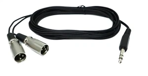 SYSTEM-S Audio Y Cable 3 M AUX 6.35 Mm TRS Plug To 2x XLR 3 Pin Plug - Picture 1 of 4