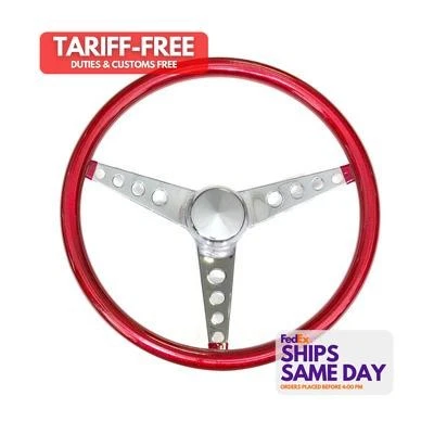 Grant 8465, One Steering Wheel Mtl Flake Red/Spoke Chrm 15 Performance Parts - Image 1 of 4