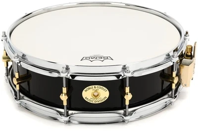Noble & Cooley Solid Shell Maple Snare Drum - 3.875 x 14-inch - Black with Brass - Image 1 of 4