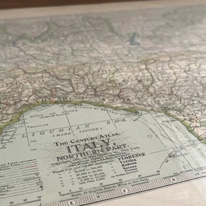 Antike 1897 The Century Atlas Karte von ITALIEN Farbgravur 12,5 x 17" FL5 - Bild 1 von 5