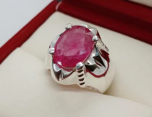 10 Karat Natur Rubin Sterling Silber 925 Handarbeit Ring Elegant Taube Rubin Ring - Bild 1 von 6