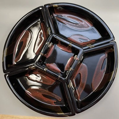 Vintage Glump’s Divided Appetizer Rotating Platter Lazy Susan 5 Section Japanese - Image 1 of 4