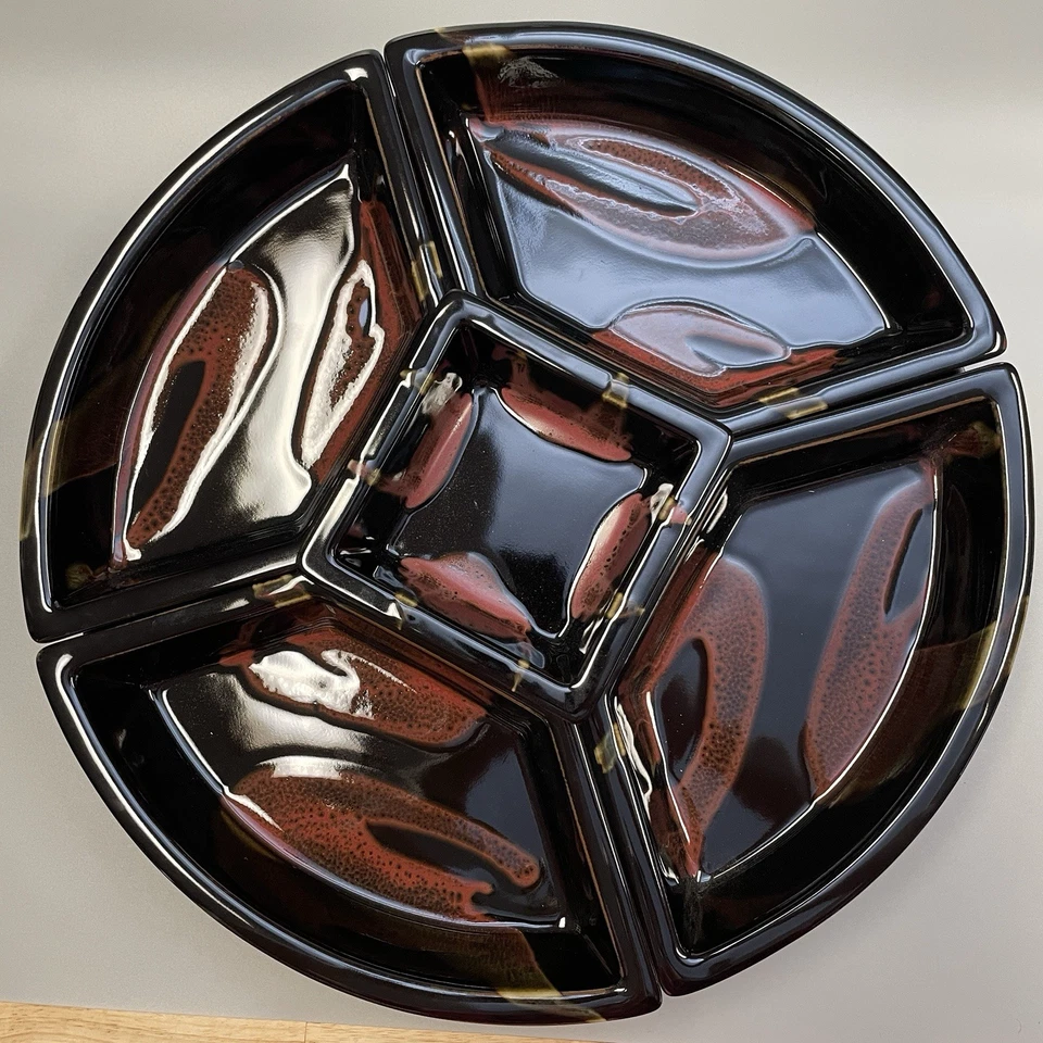 Vintage Glump’s Divided Appetizer Rotating Platter Lazy Susan 5 Section Japanese - Image 1 of 4