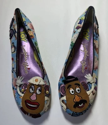 IRREGULAR CHOICE PIXAR DISNEY TOY STORY MR MRS POTATO HEAD FLATS ~ SIZE 10 SHOES - Image 1 of 4