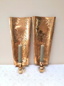 Vintage Swedish brass wall candle sconces - Picture 1 of 16