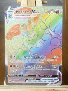 Pokémon TCG Rainbow Holo Gigantamax MACHAMP VMAX 194/189 - Picture 1 of 2